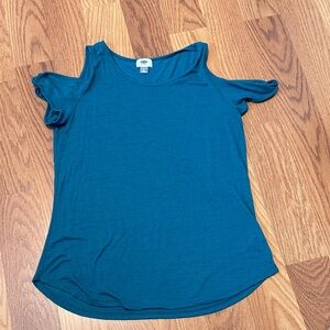 Old Navy Teal Cold Shoulder Top